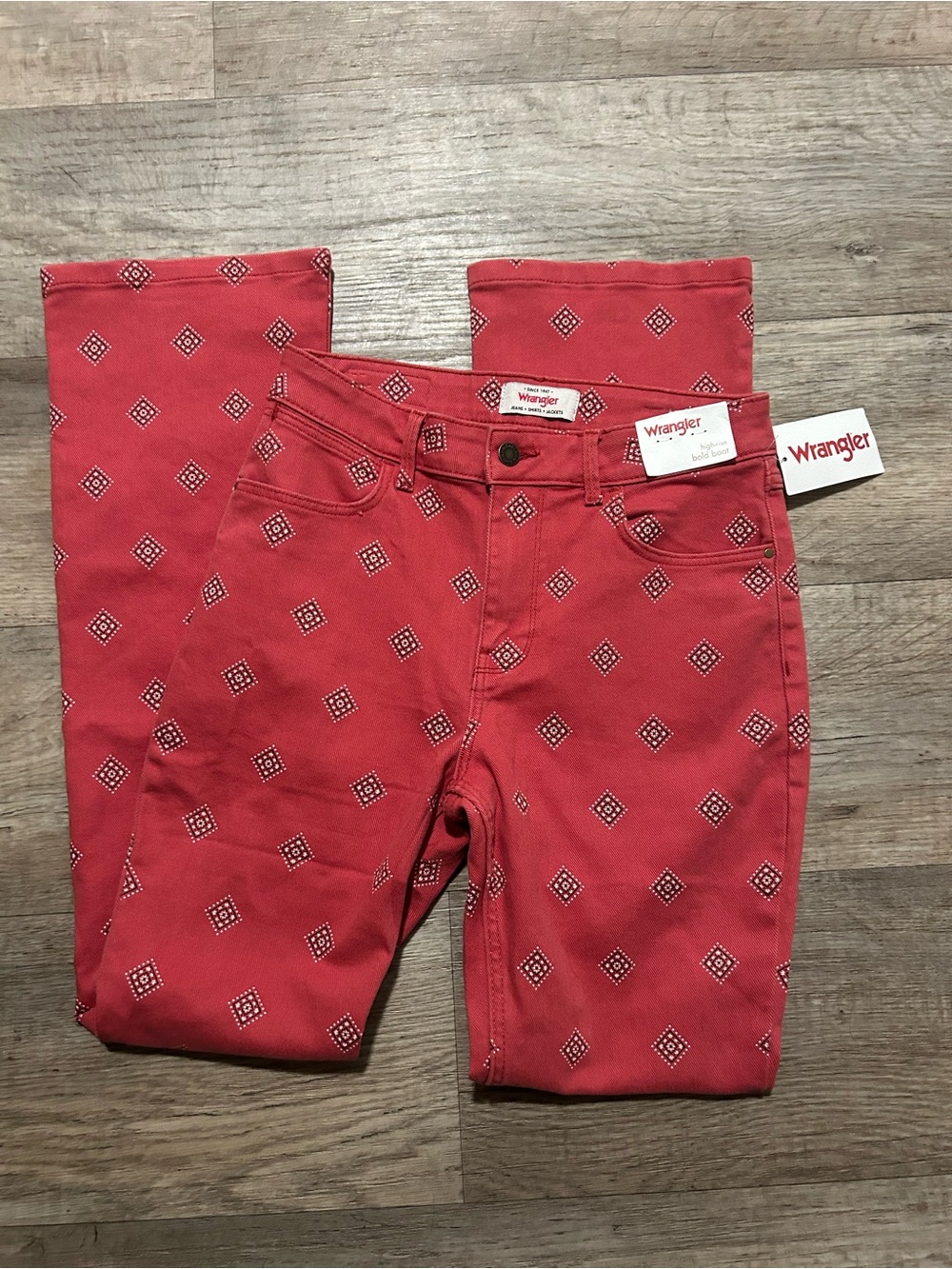 NWT New Wrangler High Rise Bold Boot Jeans in Diamond Bay